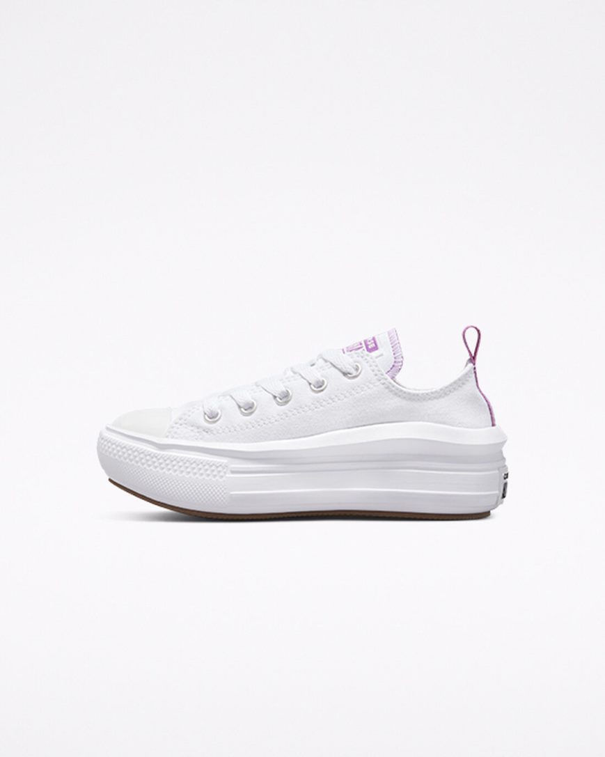 Girls' Converse Chuck Taylor All Star Move Low Top Platform Shoes White / Purple / White | AU 4038EG